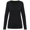 T-shirt Supima® decote V de manga comprida de senhora-Black-XS-RAG-Tailors-Fardas-e-Uniformes-Vestuario-Pro