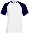 T-shirt baseball-Branco / Deep Azul Marinho-S-RAG-Tailors-Fardas-e-Uniformes-Vestuario-Pro