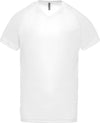 T-shirt de desporto de homem com decote em V de manga curta-Branco-XS-RAG-Tailors-Fardas-e-Uniformes-Vestuario-Pro