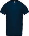T-shirt de desporto de homem com decote em V de manga curta-Sporty Azul Marinho-XS-RAG-Tailors-Fardas-e-Uniformes-Vestuario-Pro