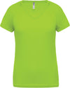T-shirt de desporto de senhora com decote em V de manga curta-Lime-XS-RAG-Tailors-Fardas-e-Uniformes-Vestuario-Pro