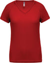 T-shirt de desporto de senhora com decote em V de manga curta-Vermelho-XS-RAG-Tailors-Fardas-e-Uniformes-Vestuario-Pro
