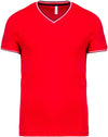 T-shirt de homem em malha piqué com decote V-Vermelho / Azul Marinho / Branco-S-RAG-Tailors-Fardas-e-Uniformes-Vestuario-Pro