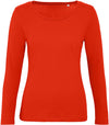 T-shirt de senhora bio de manga comprida-Fire Vermelho-XS-RAG-Tailors-Fardas-e-Uniformes-Vestuario-Pro