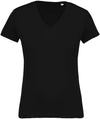 T-shirt de senhora em algodão biológico com decote V-Preto-XS-RAG-Tailors-Fardas-e-Uniformes-Vestuario-Pro