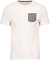 T-shirt em algodão biológico com bolso-Cream / Grey heather-S-RAG-Tailors-Fardas-e-Uniformes-Vestuario-Pro
