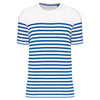 T-shirt estilo marinheiro Bio com decote redondo para homem-White / Royal Blue Stripes-S-RAG-Tailors-Fardas-e-Uniformes-Vestuario-Pro