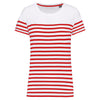 T-shirt estilo marinheiro Bio com decote redondo para senhora-White / Red Stripes-XS-RAG-Tailors-Fardas-e-Uniformes-Vestuario-Pro