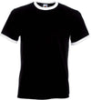 T-shirt valueweight Ringer-Preto / Branco-S-RAG-Tailors-Fardas-e-Uniformes-Vestuario-Pro
