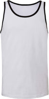 UNISEX JERSEY TANK T-shirt cava unissexo-Branco / Preto-S-RAG-Tailors-Fardas-e-Uniformes-Vestuario-Pro