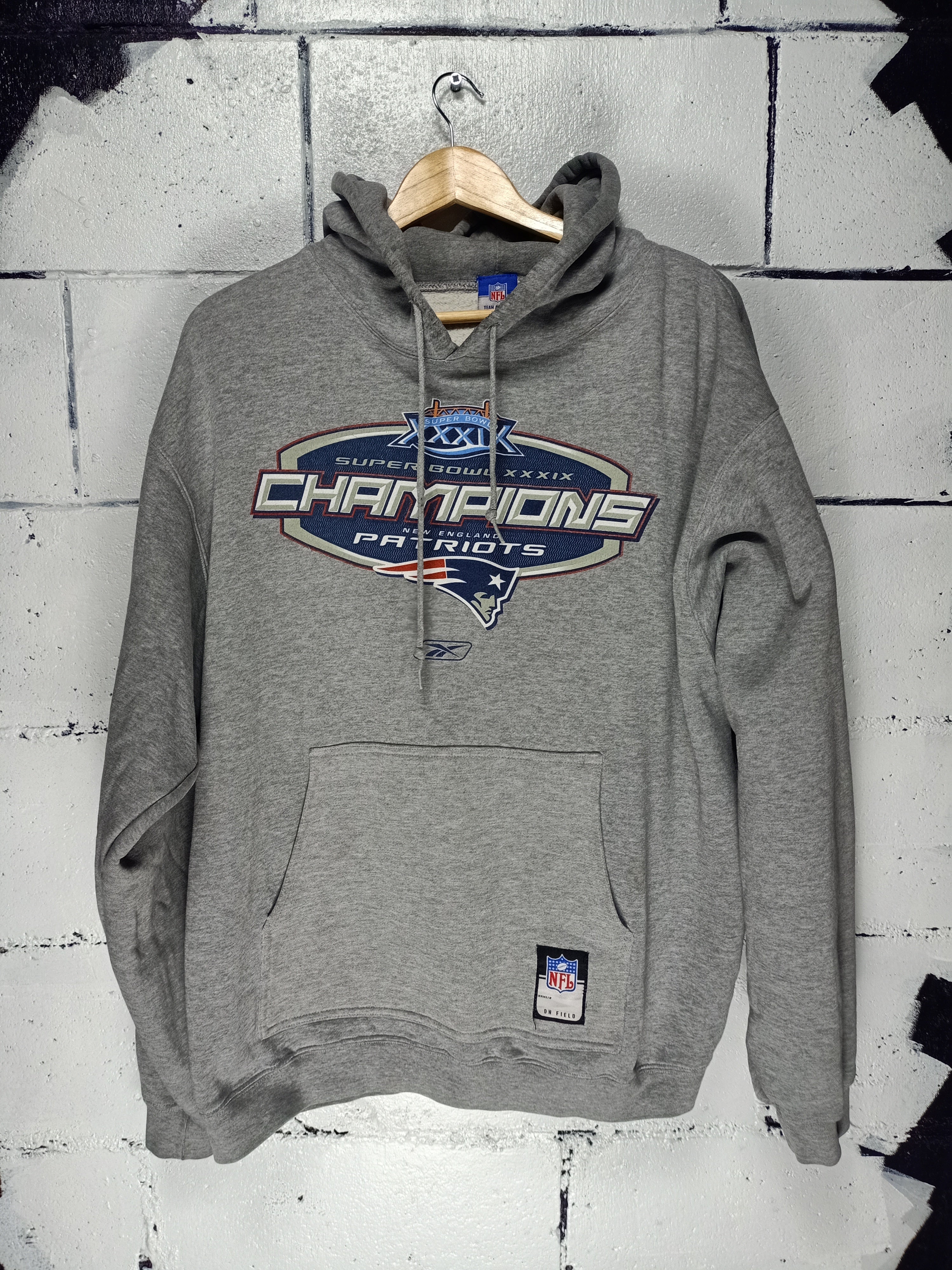 Patriots NFL Reebok Super Bowl Champion Zip Up Sweatshirt Jacket Mens 2XL