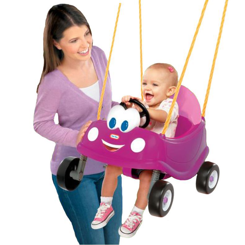 little tikes pink car swing