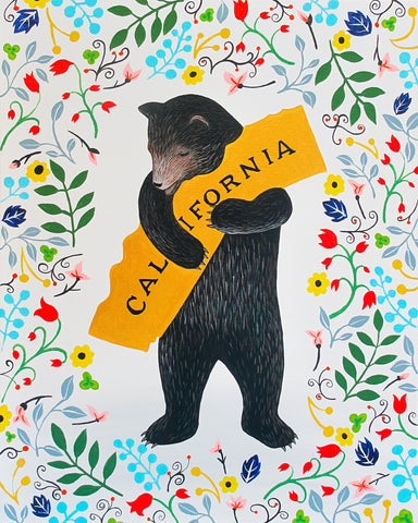 "I Love You California" Floral Print