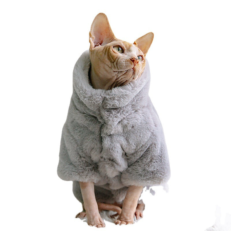 Cat Wearing Winter Cloth  Sphynx Cat Winter Coat, Reversible Fleece