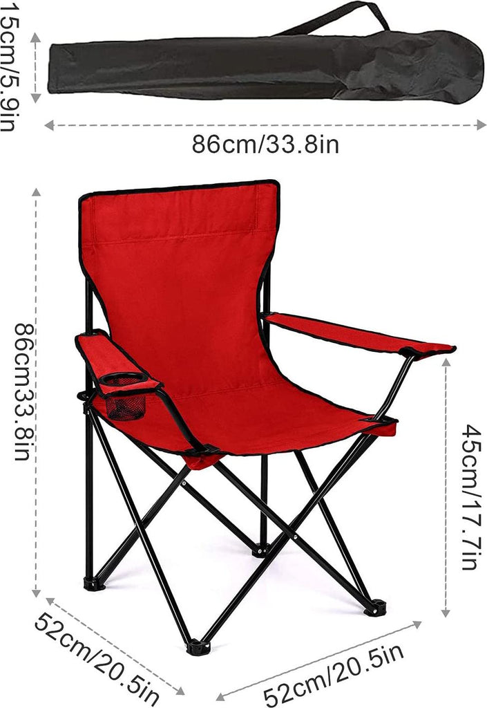 52x52x87cm Portable Size for Outdoor Beach and Camping Weather Resistant Splash-Resistant Festival Compact Ultralight Folding Chair with Cup Holder Trongle Folding Camping Chair Fishing