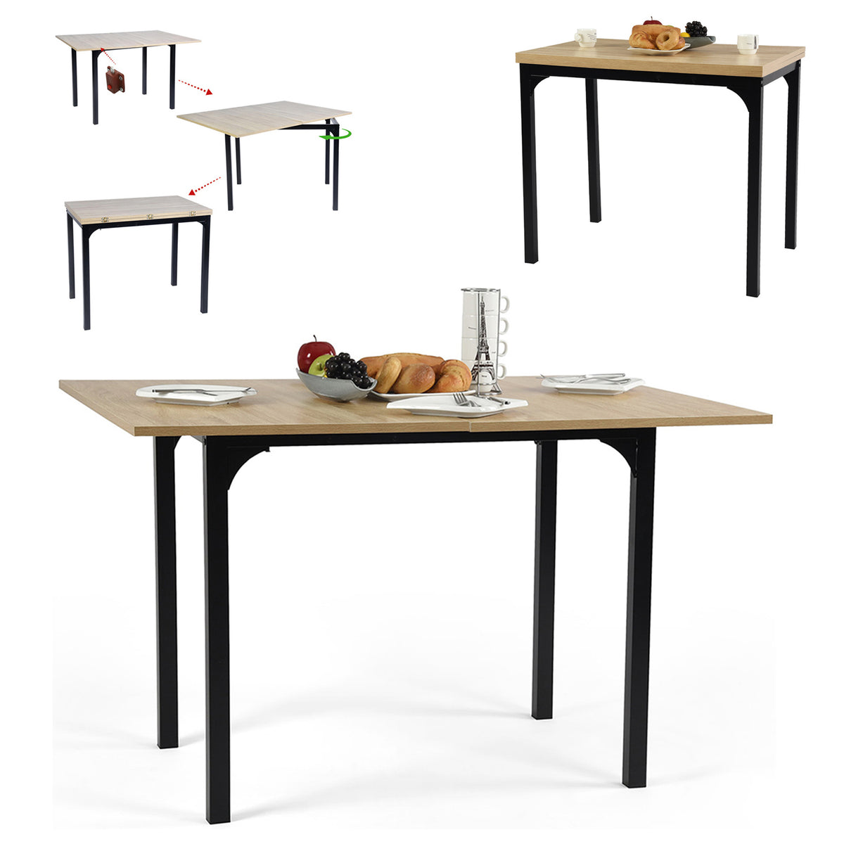 Table de salle à manger extensible parfait pour petits espaces en méta