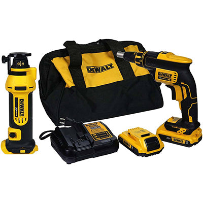 DeWALT DCK263D2 20v MAX* XR Li-Ion Cordless Drywall Screwgun & Cut-Out Tool  Kit