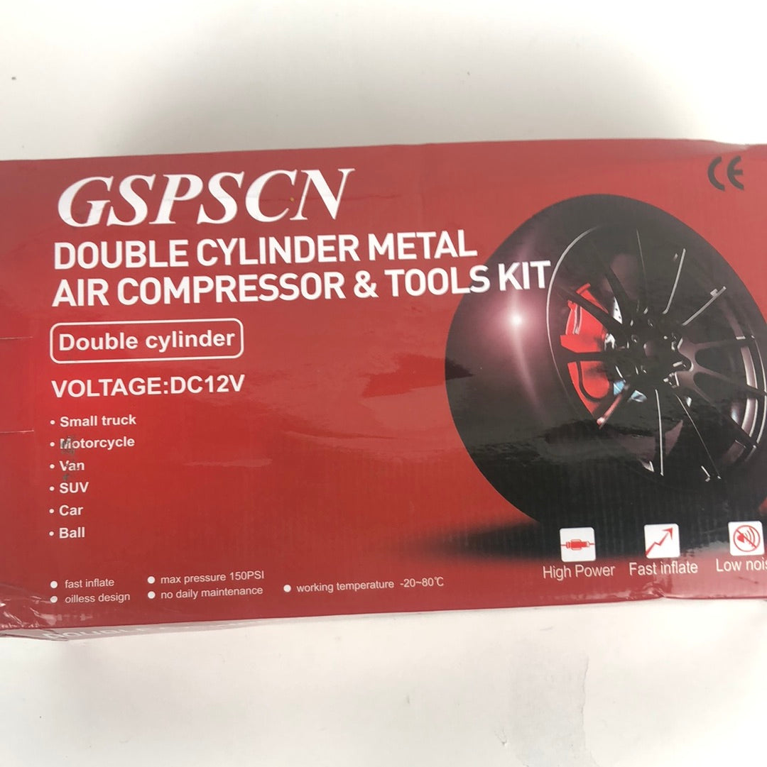 GSPSCN Portable 12V Air Compressor Pump Digital Display Tire Inflator with LED F 