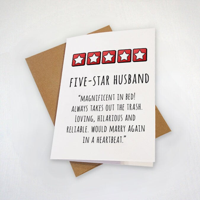 Highly Rated Husband Anniversary Card - Funny Anniversary Card 5 Star –  lettucebuildahouse
