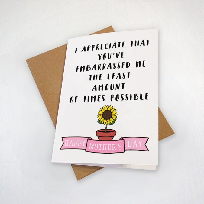 Least Embarrassing Mother's Day Card - Mom Card, Funny Mothers Day, Hi –  lettucebuildahouse