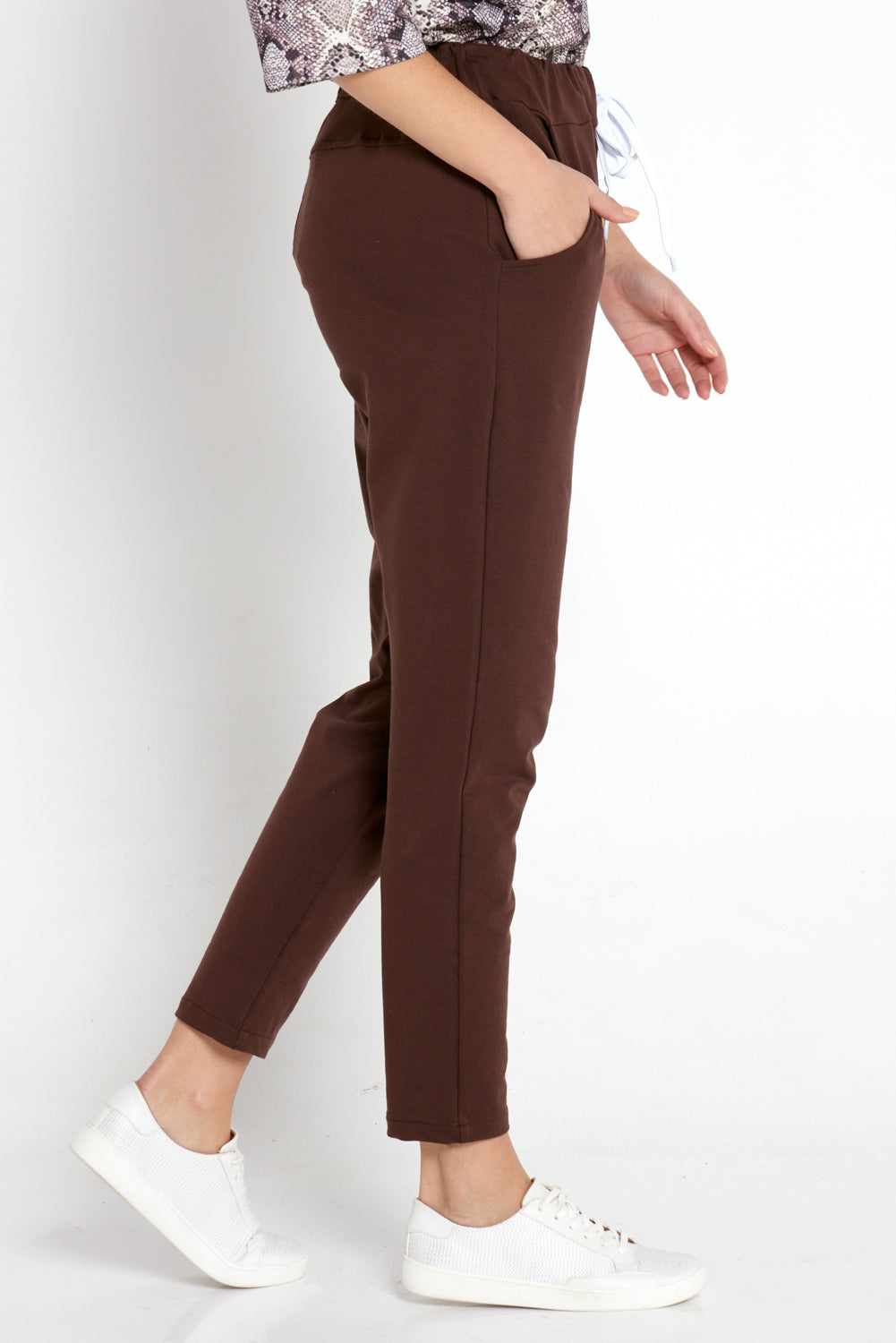 Cass Cotton Track Pants - Chocolate