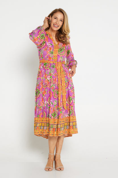 Bengal Magnolia Tiered Midi Dress