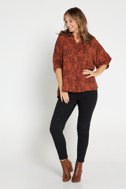 Bridgenorth Blouse - Rust Floral