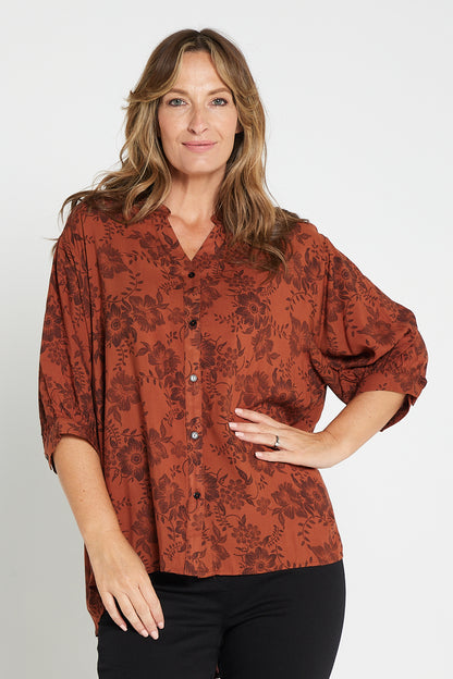 Bridgenorth Blouse - Rust Floral