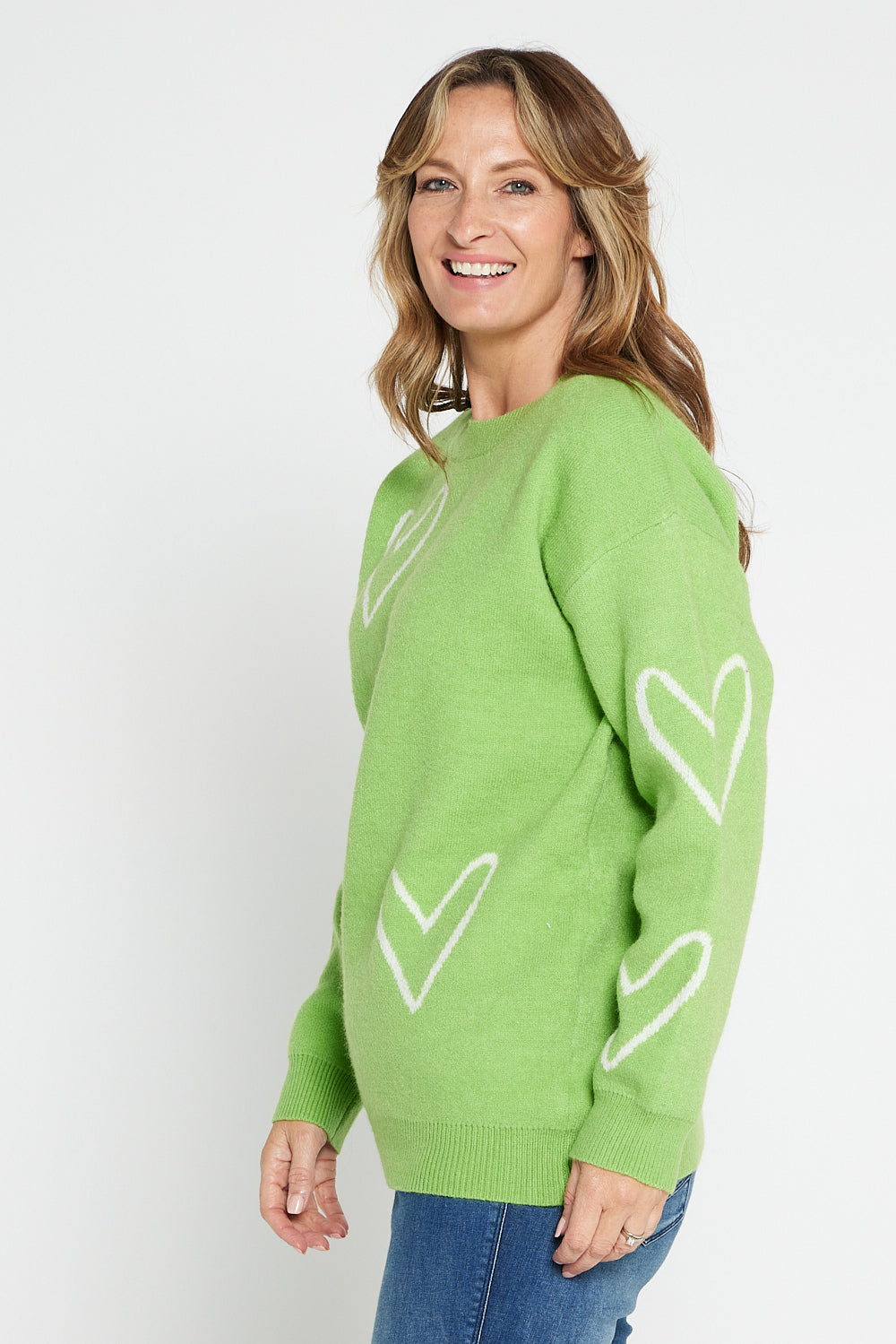 Cleo Knit Jumper - Lime Heart