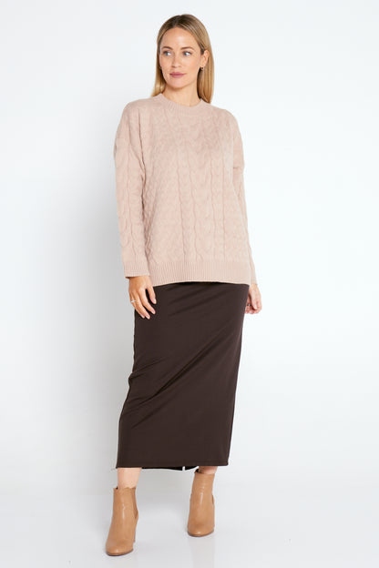 Diana Cable Knit Jumper - Camel