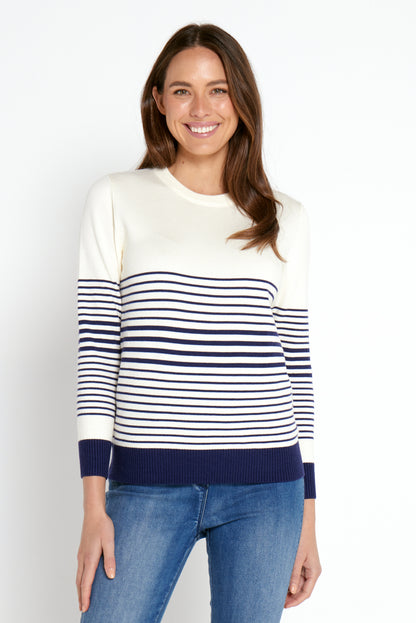 Dina Crew Knit Top - Stripe