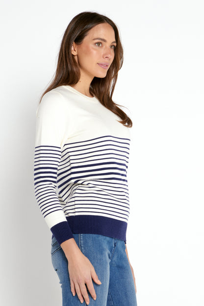 Dina Crew Knit Top - Stripe