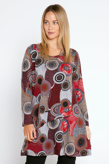 Divina Knit Tunic - Red Mandala