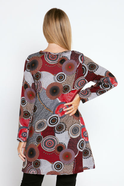 Divina Knit Tunic - Red Mandala