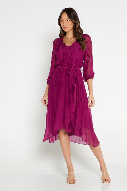 Eudora Silk Dress - Orchidea