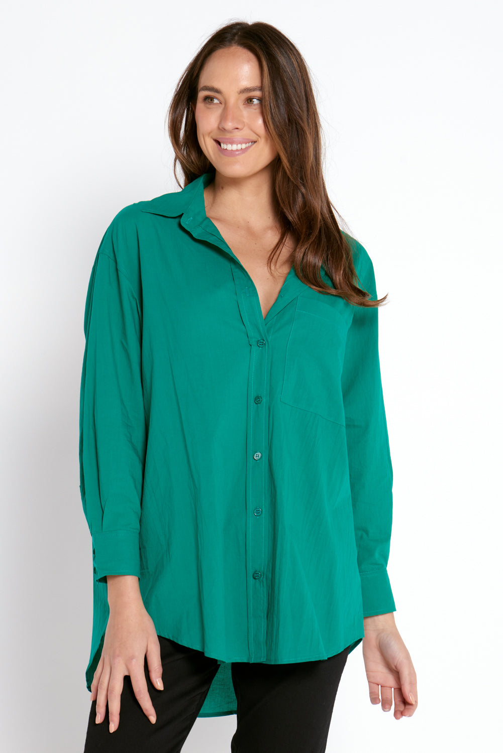 Joss Cotton Shirt - Jade