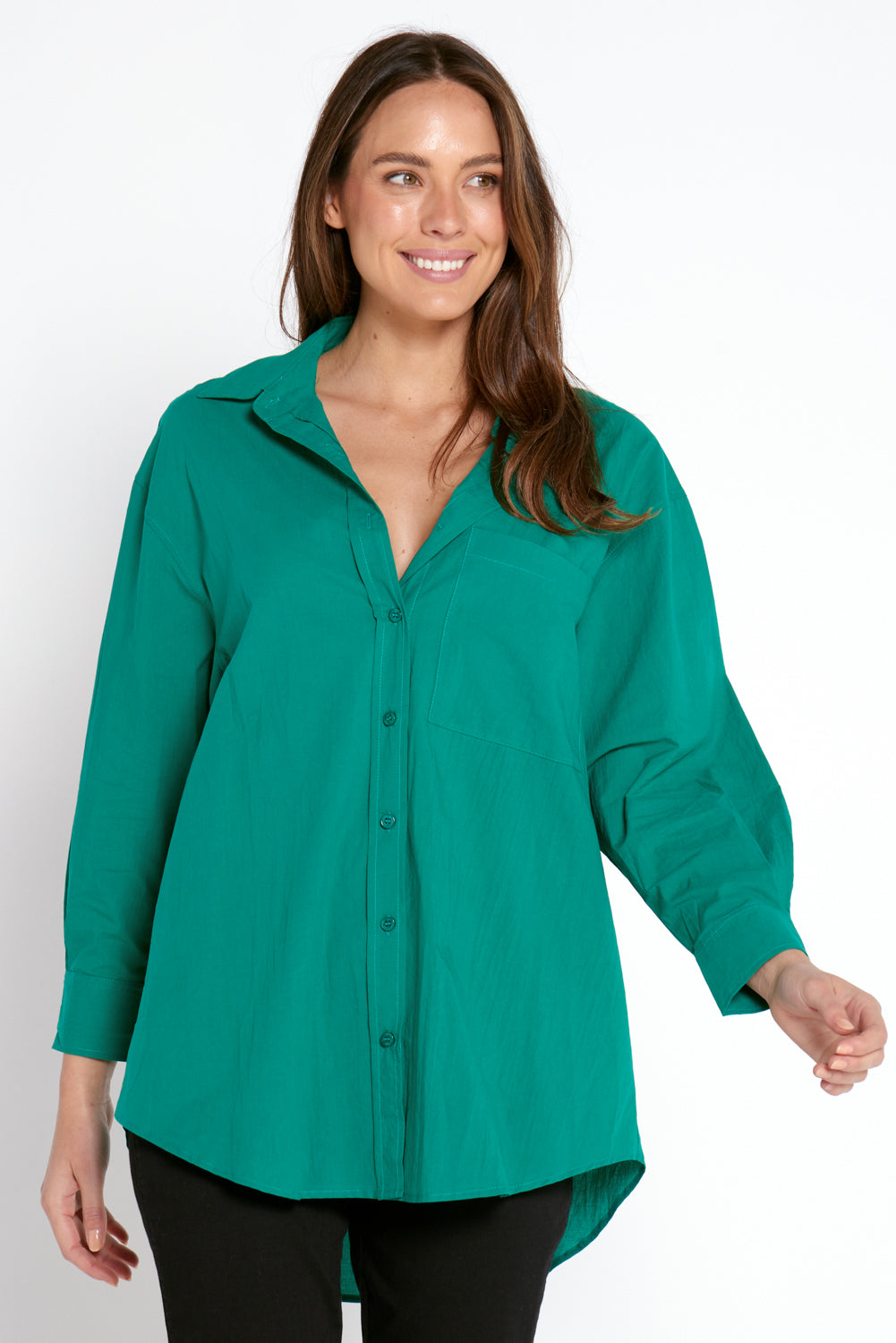 Joss Cotton Shirt - Jade