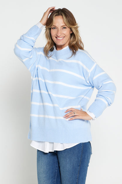 Kate Knit Jumper - Blue Stripe