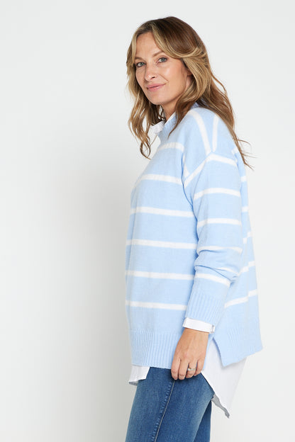 Kate Knit Jumper - Blue Stripe