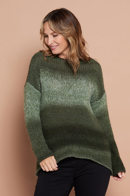 Layla Ombre Knit Jumper - Green