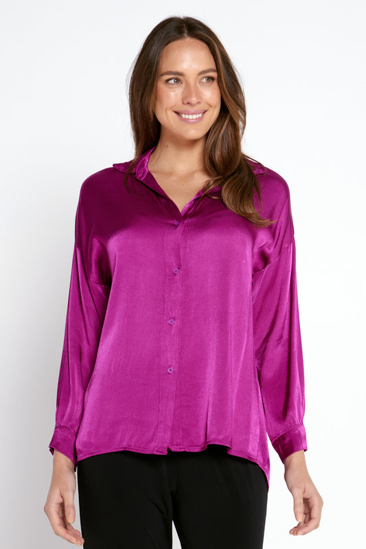 Mariska Satin Shirt - Orchidea