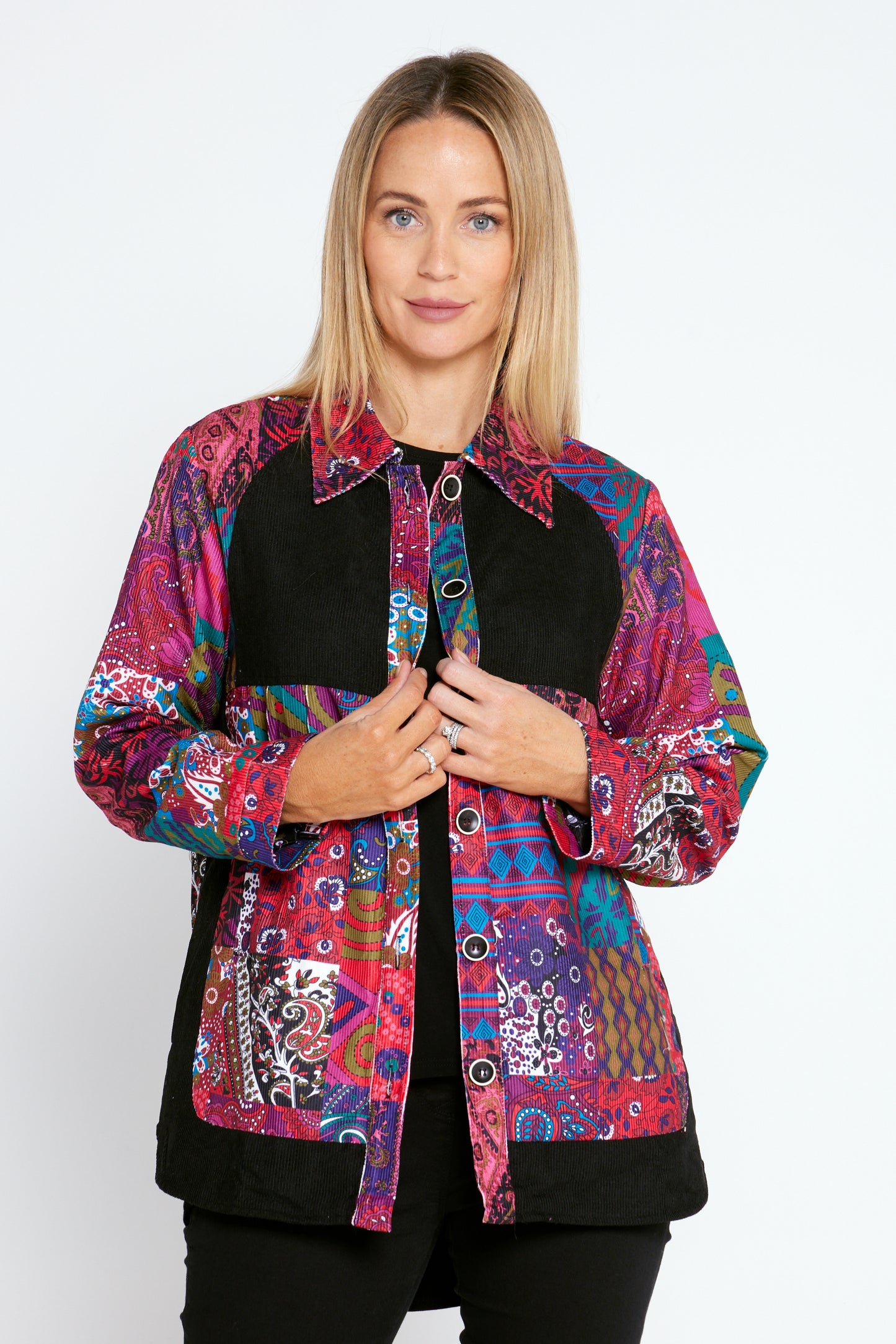 Phoenix Jacket - Magenta Patchwork