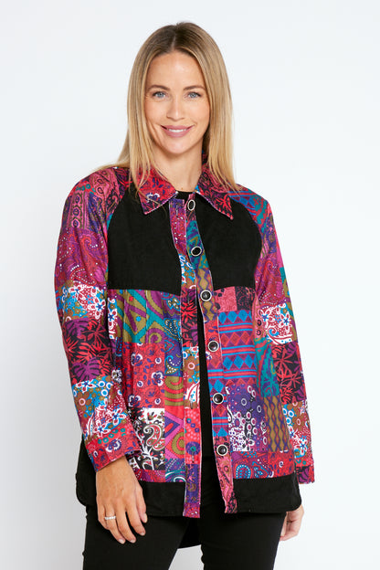 Phoenix Jacket - Magenta Patchwork