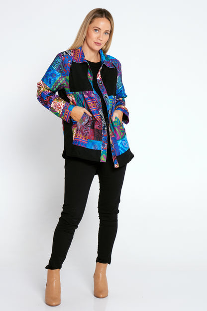 Phoenix Jacket - Blue Patchwork