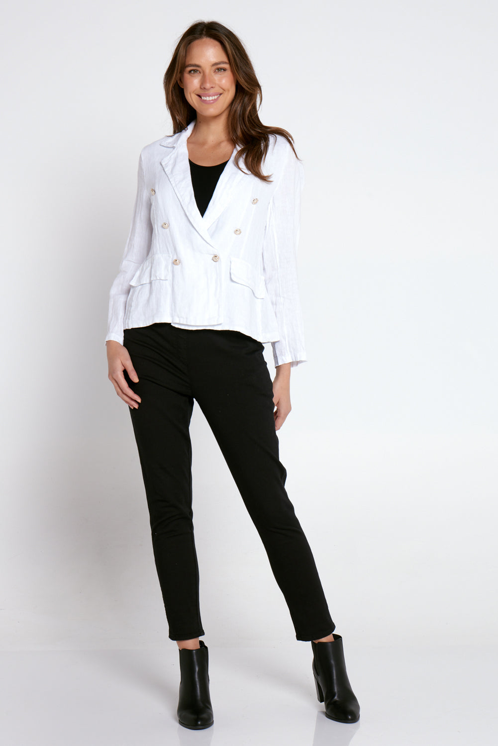 Renee Linen Blazer - Bianco