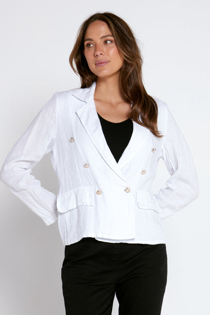 Renee Linen Blazer - Bianco