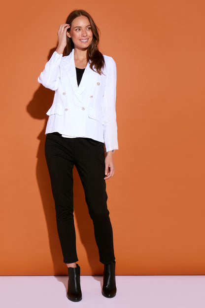 Renee Linen Blazer - Bianco