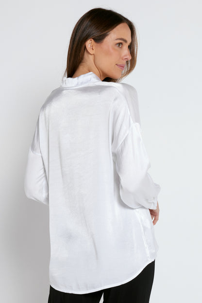 Mariska Satin Shirt - Bianco