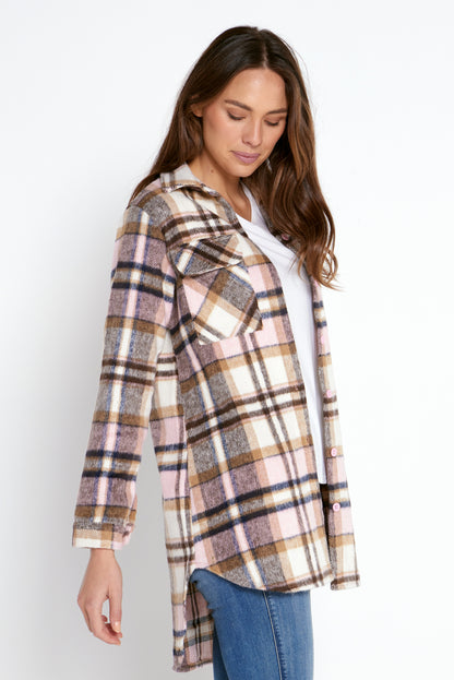 Tess Shacket - Pink Plaid