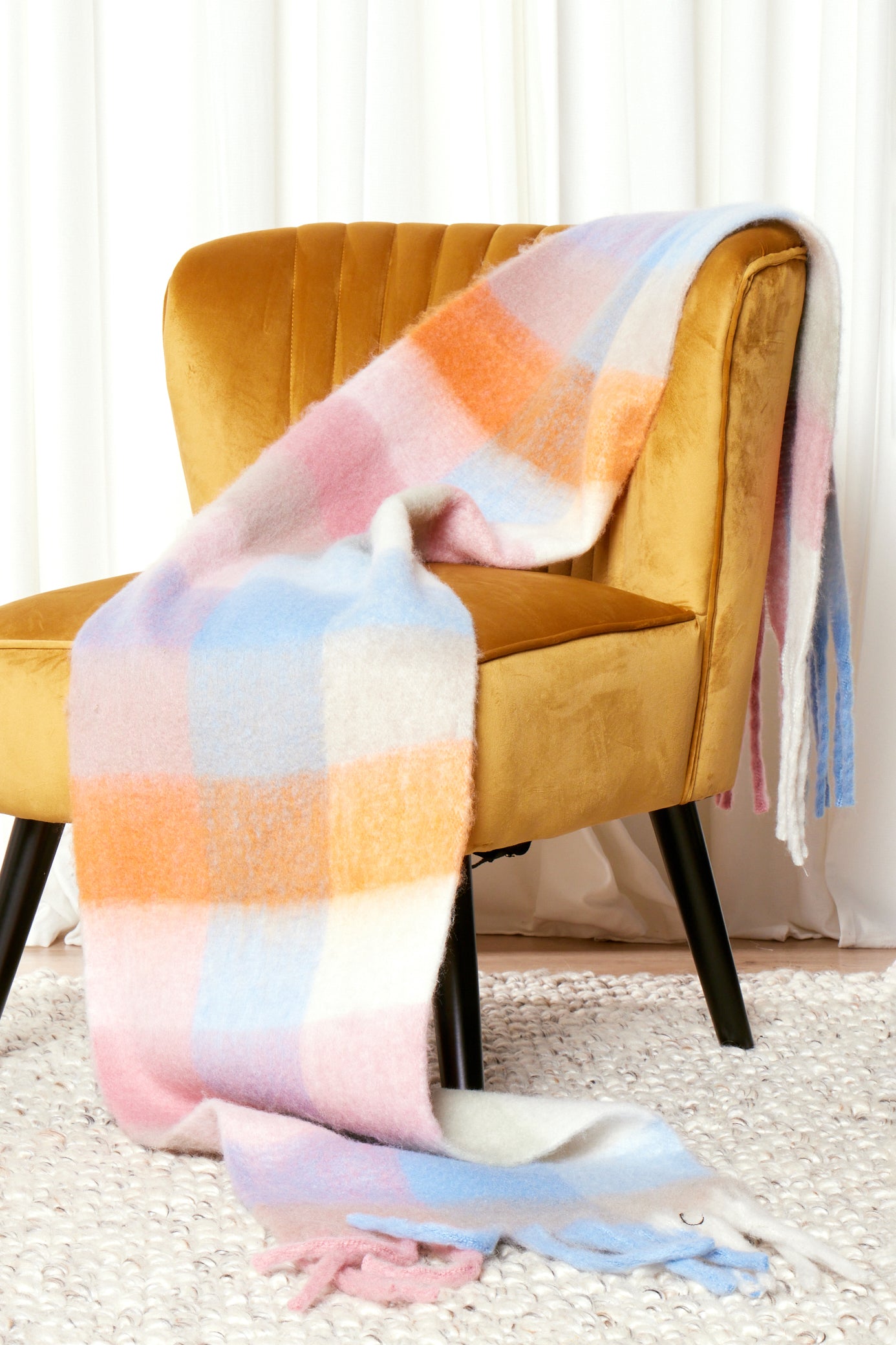 Thredbo Checkered Scarf - Pastel